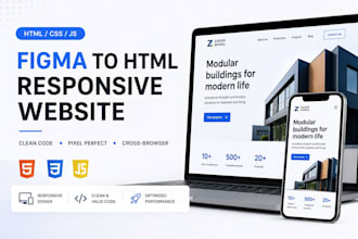 convert figma or PSD to responsive website
