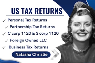 do US tax filling, US tax return, llc tax, business tax 1120 5470 1040 cpa