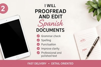 proofread and edit spanish documents professionally