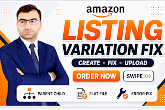create amazon listings and fix variations