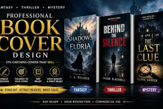 design fantasy, thriller and mystery book covers for KDP