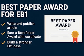 write and publish research article, best paper award, eb1a, eb1b, eb1c, eb1 niw