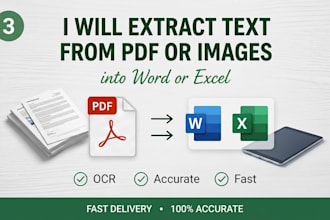 extract text from PDF or images into word or excel