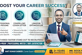 write ats resume, cover letter and optimize linkedin profile