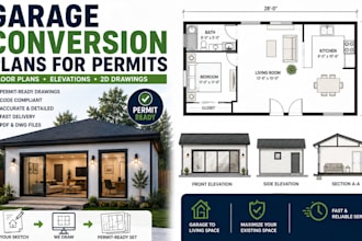 draw garage conversion plans for permits