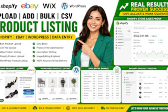 upload add bulk csv product ebay listing wordpress data entry shopify product
