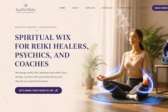 design wix spiritual website for reiki healers, psychics, and coaches
