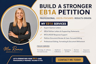 prepare uscis focused expert opinion letters for eb1a petitions