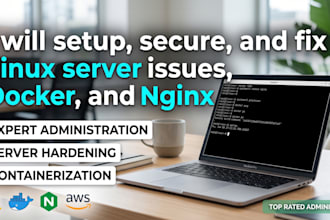 setup, secure, and fix linux server issues, docker, and nginx