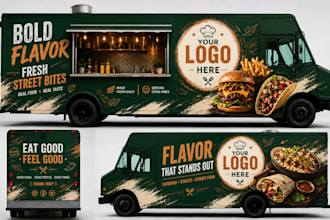 design food truck wrap, food trailer wrap and custom mobile business wrap design