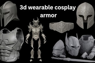 sculpt 3d armor, helmets weapons for cosplay 3d print