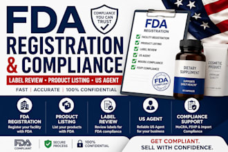 fda registration, fda compliance, label review and US agent