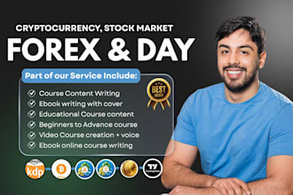 create beginner forex, crypto stocks ebook, course, video, day trading education