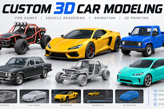 custom 3d car modeling for games vehicle rendering animation for 3d printing