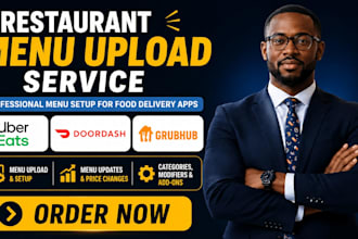 upload restaurant menu items to uber eats doordash and grubhub