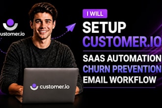 setup customer io saas automation customer io churn prevention email workflow