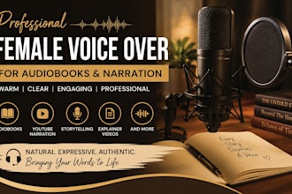 provide a professional female voiceover for audiobooks and narration