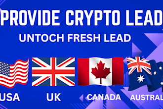 provide fresh crypto leads in USA UK australia and canada