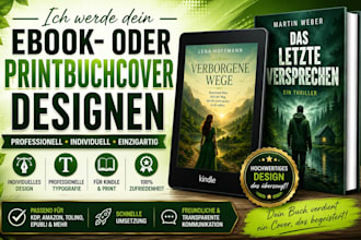 ich werde dein ebook oder printbuchcover professionell designen