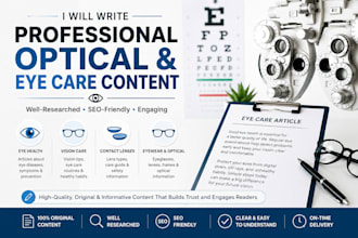 write professional optical and eye care content