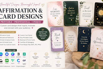 custom printable affirmation cards, motivational flashcards tarot oracle cards