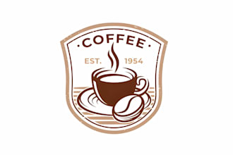 do minimalist coffee shop, pizza, sweets, kitchen or fruit candy logo design