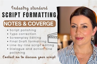 edit format proofread movie script screenplay stageplay TV series in final draft