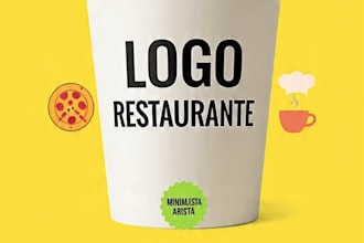 diseñaré un logo minimalista para restaurantes y cafeterías