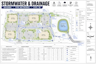 do stormwater drainage grading and pipe network plan