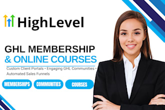 build your gohighlevel membership site, online course, and client portal