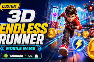develop a custom 2d or 3d endless runner mobile game for android and ios