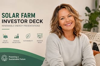 solar farm investor deck, renewable energy proposal, powerpoint presentation