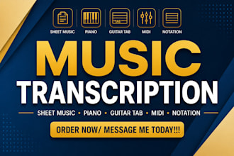 music transcription, sheet music, piano, guitar tab, midi, audio, music notation