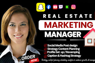 be realtor social media manager, content creator social media marketing manager