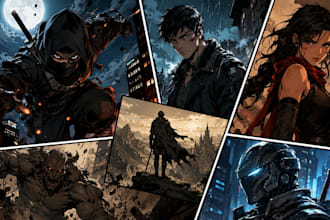 create comic book illustrations, comic panels and webtoon art
