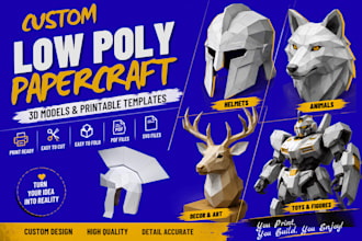create custom low poly papercraft models and printable templates