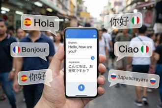 build ai language learning, translator app, e learning app for kids and adults