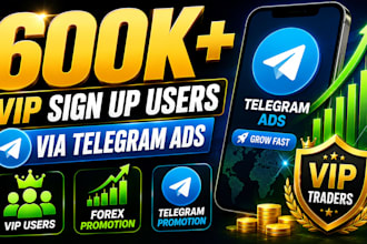 win 600k vip sign up users via telegram ads forex promotion telegram promotion