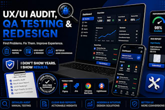 manual qa testing do a usability test and UX UI redesign