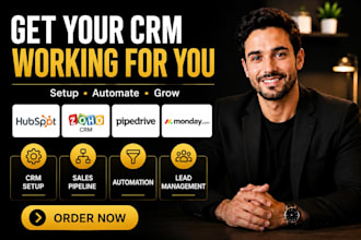 setup hubspot crm zoho crm pipedrive and monday CRM
