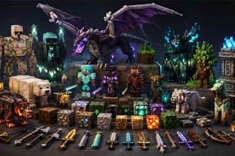 create custom minecraft blockbench 3d models, animation, texture and mobs