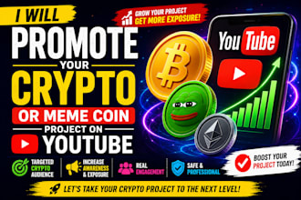 promote your crypto, meme coin, token, or web3 project on youtube