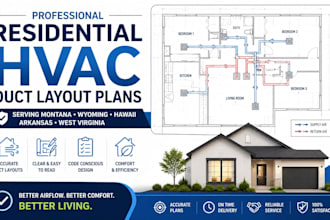 prepare residential hvac duct layout plans in montana wyoming hawaii arkansas wv