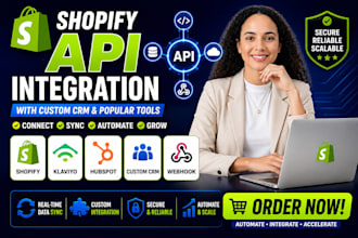 do shopify api integration with custom crm shopify klaviyo hubspot and webhook