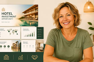 hotel investment presentation, hospitality pitch deck, real estate PPT slides