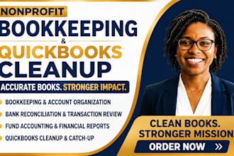 do nonprofit bookkeeping, fund accounting and quickbooks cleanup