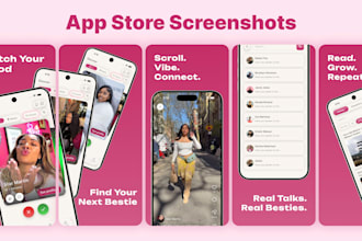 design app store screenshots for app store and play store