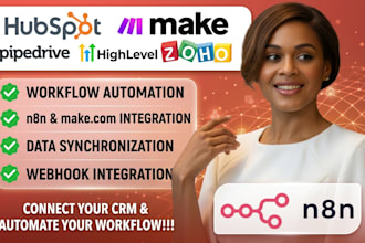 integrate n8n make with zoho crm hubspot gohighlevel vapi io calendly pipedrive