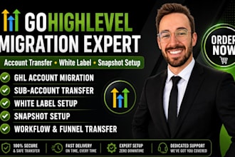 do gohighlevel migration ghl white label account transfer and snapshot setup