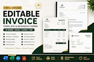 design editable invoice templates quotation receipts estimate and business forms